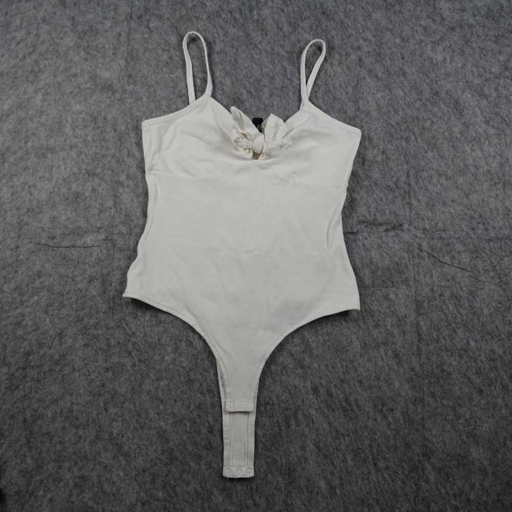 ATM Anthony Thomas Melillo Bodysuit Womens Small White Bow‎ Front Sleeveless